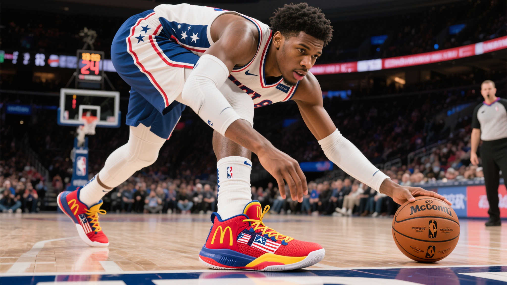 马瑟林脚踏麦当劳配色哈登9,独揽24+13难救主 马瑟林脚踏麦当劳配色哈登9,独揽24+13难救主